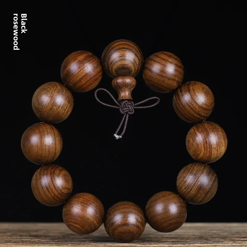 زهرة سوداء الكمثرى الخشب سوار 2.0 للجنسين الخشب الأحمر مجوهرات شعبية الاكسسوارات الخشبية البوذية سبحة صلاة لوازم الحرفية #1