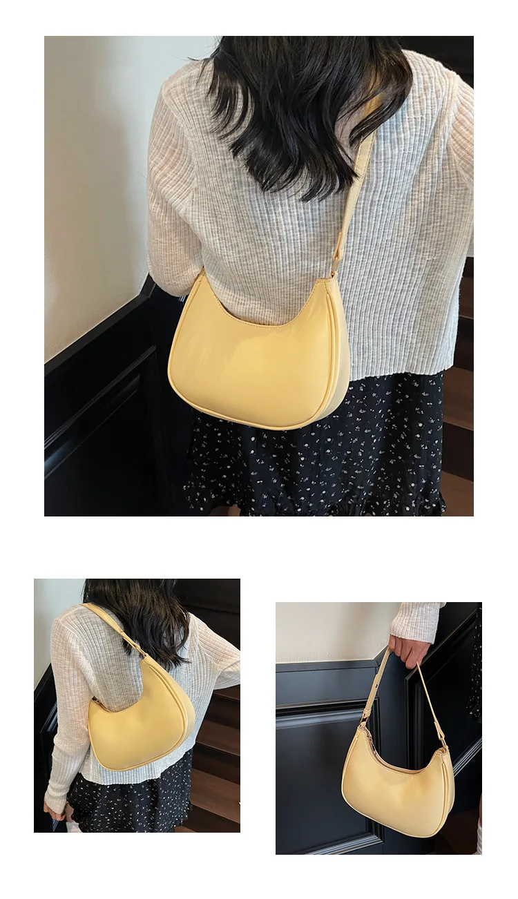 

Joy Blaster! 2025 Trendy Crescent Underarm Bag - Color-Blocked Moon Saddle, Luxe & Chic
