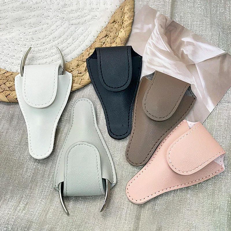 /ACR/Hasp Style V Shape PU Leather Scissors Protection Bag Nail Trim Cover Case Manicure Pedicure Tools 1PC