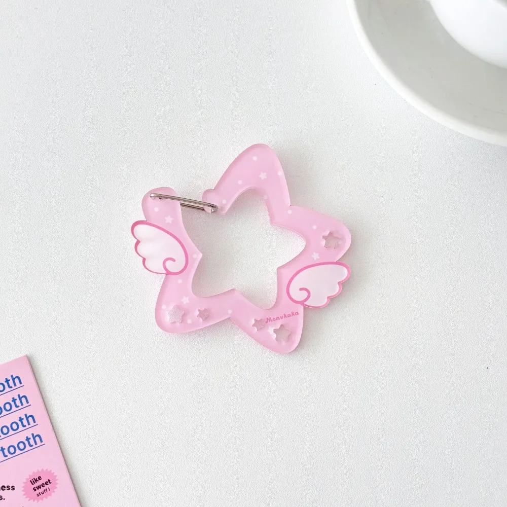 Angel Star Mountain Climbing buckle Acrylic pendant Korean-style keychain pain bag buckle bag hanging decorative buckle image 6