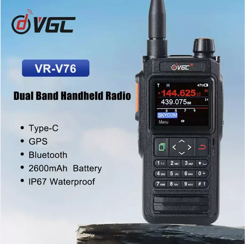 VR-N76 Рация с GPS IP67 Водонепроницаемая функция Bluetooth APRS УФ-радио