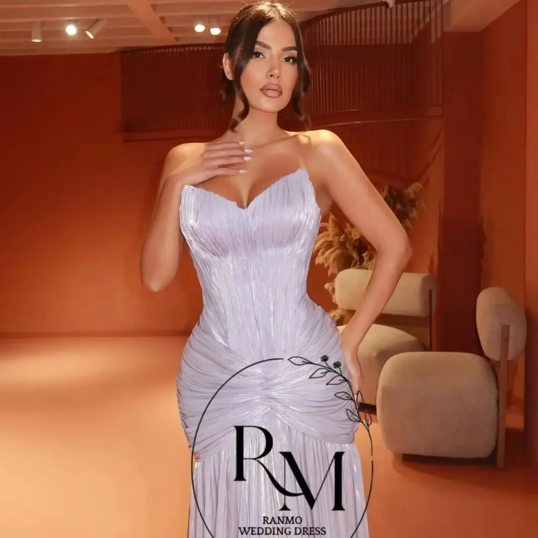 

Вечернее платье Ranmo Shiny A-line для выпускного вечера, плиссированное, без рукавов, с вырезом «сердечко», для женщин, на заказ (Sharon Said)