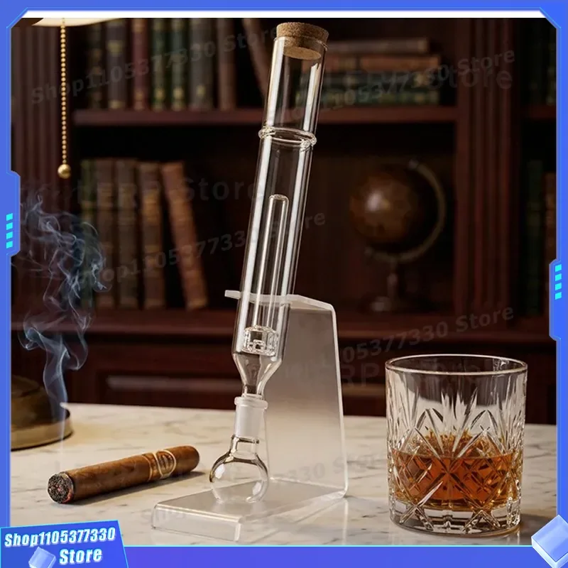 Borosilicate Glass Cigar Tube Sealed Moisture Proof Humidor for Curing Seasoning Color Enhancing Test Tube Incense Storage