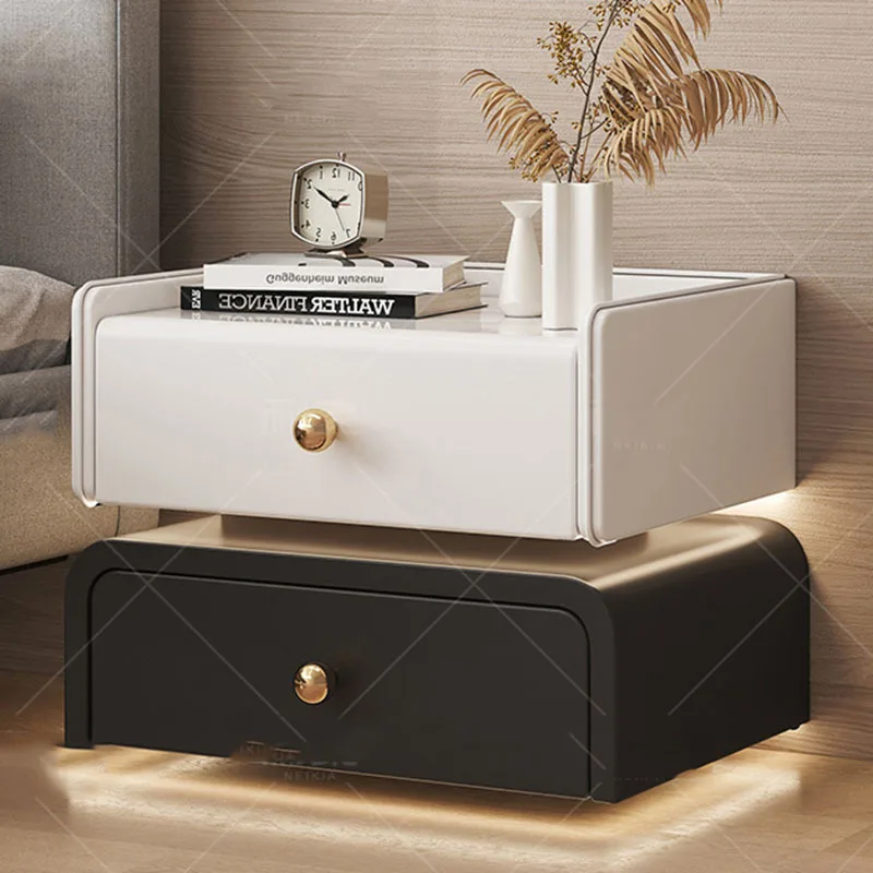 Luxury Nightstand Bedroom Drawers Side Modern Cabinets Square SmartNightstand Drawers Mesilla De Noche Bedroom Furniture