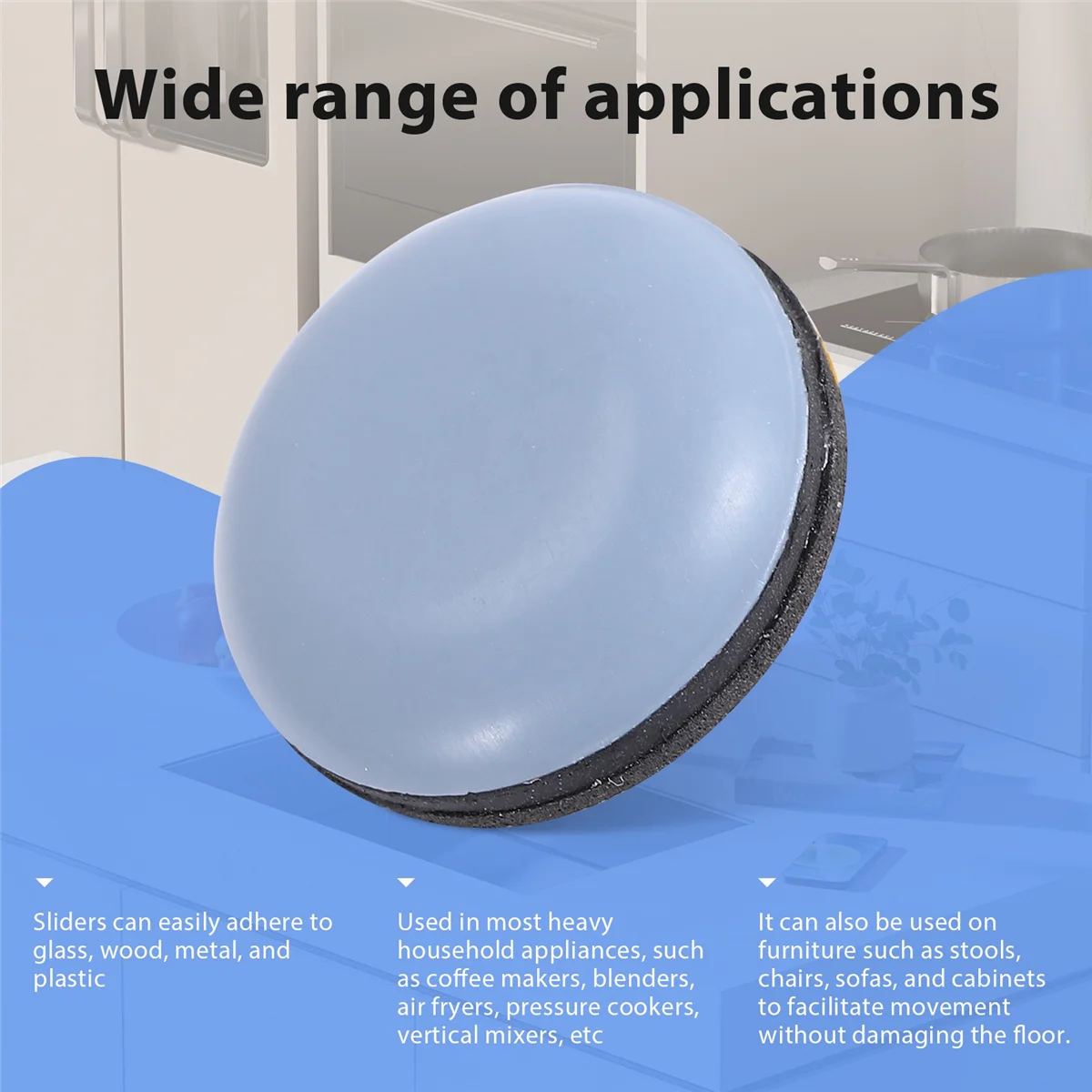 OQZEX 10Pcs Kitchen Appliance Sliders for Counter, Adhesive Caddy Sliding Tray Compatible with Most Coffee Makers, Air Fryers