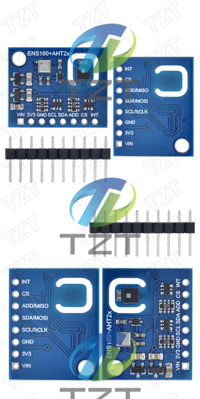 1/3PCS ENS160+AHT21 Kohlendioxid CO2 eCO2 TVOC Luftqualitäts-, Temperatur- und Feuchtigkeitssensoren ersetzen CCS811 für Arduino – Detail 2