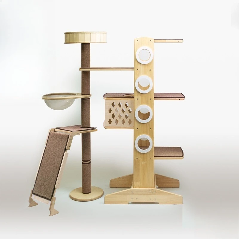 Wide version of large climbing frame, cat scratching board toy  villa cat nest t tower combination fifth floor