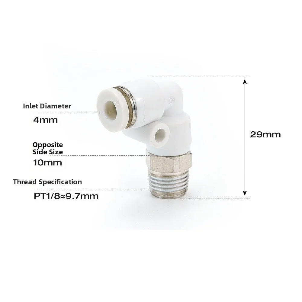 Plastic Air Fitting Pneumatic Adaptor with Mounting Hole 90 Degree Elbow Push To Connect Air Tube Fitting Male Thread