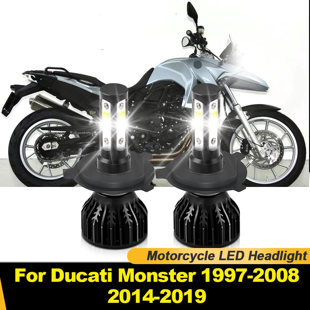 

Motorcycle H4 LED Headlight 120W High Low Beam Moto Headlamp Bulb 12V For Ducati Monster 1997-2008 2014 2015 2016 2017 2018 2019
