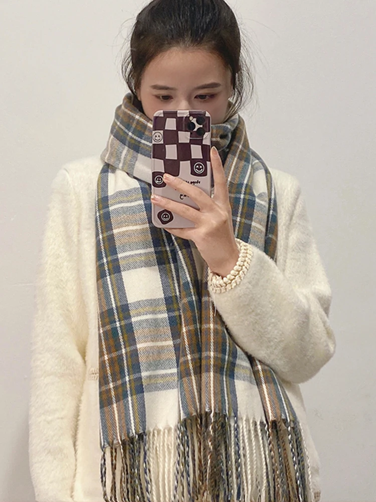 Free Shipping Echarpe Hiver Cashmere Women Scarf Winter Preppy Style Scarve Pashmina Mujer Femme Foulard Bufanda Long Wrap Shawl