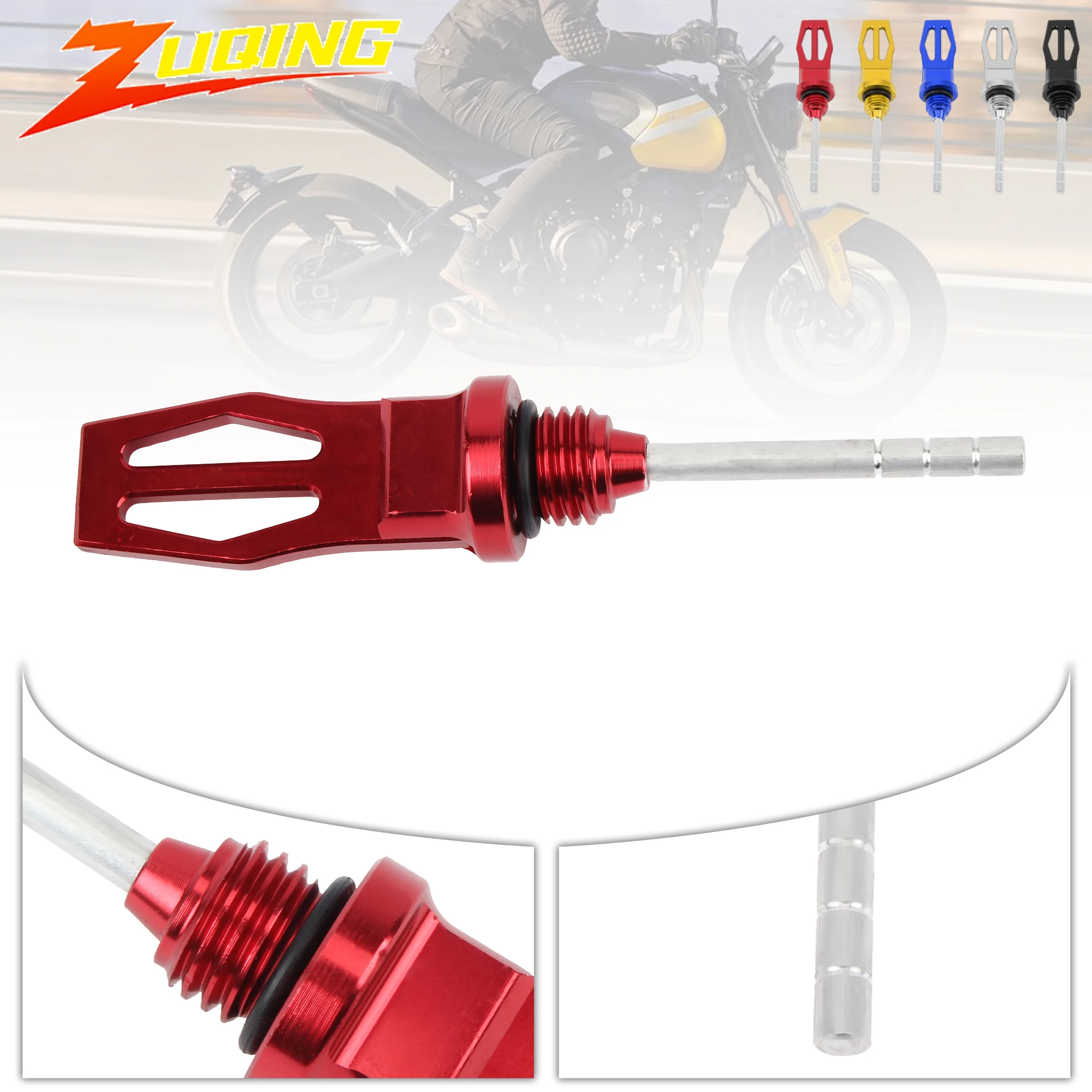 

Motorcycle Oil Level For GY6 Engine Oil Dipstick with O Ring CNC Aluminum ATV Quad Scooters Universal Replacement Accessories