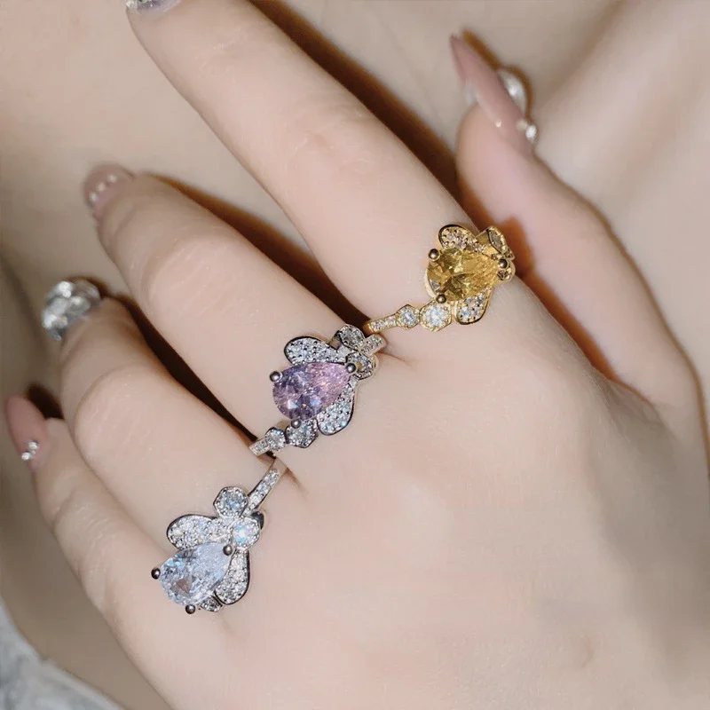 

MDLFES Moissan Diamond Style Новое летнее ночное кольцо со светлячком, винтажное нишевое сотовое кольцо с покрытием 18 карат