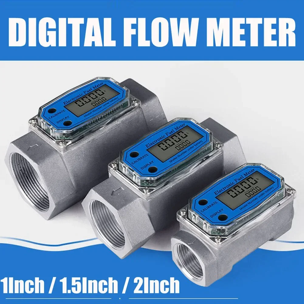 

Digital Turbine Flow Meter PCB Electronic Flow Sensor Counter 1/1.5/2 Inch For Gasoline Fuel Kerosene Methanol Water Flow Meter