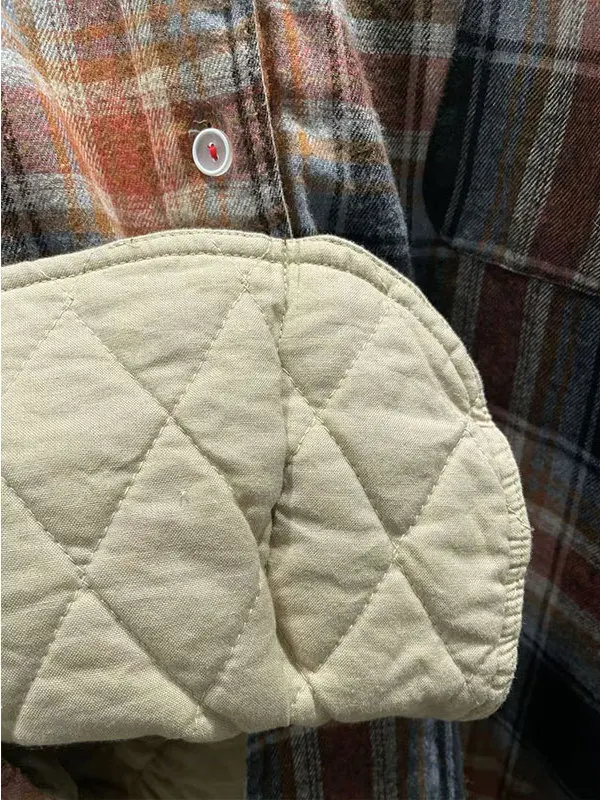 SuperAen dikke katoenen gewatteerde jas vintage geruite polokraag dames herfst en winter nieuwe Koreaanse stijl oversize modejassen