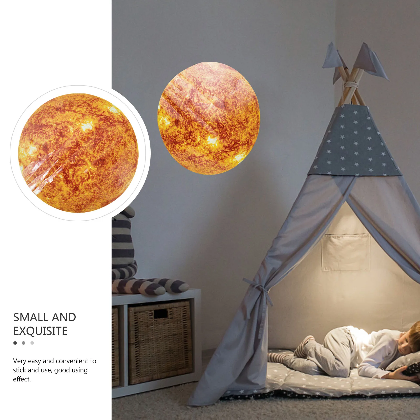 

Decorations Luminous Sun Stickers Decals Pvc Wall Home Glow Realistic Dark