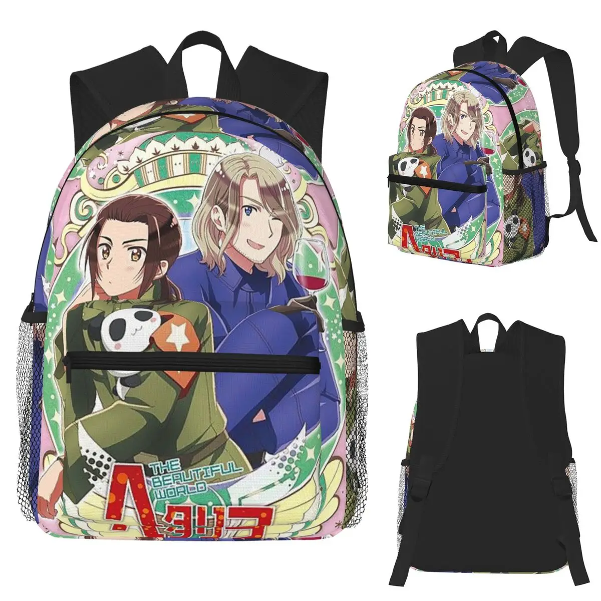 

Hetalia Group World Stars Студенческий рюкзак Школьная сумка Походный дорожный рюкзак для мальчиков и девочек Сумка для книг Сумки на плечо