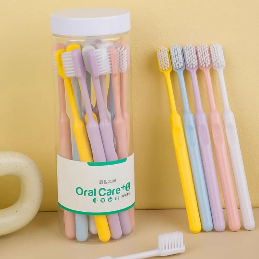 

10Pcs Toothbrush Ergonomic Handle Anti-Slip Large Thick Grip Thin 0.01mm Bristles Deep Clean Sensitive Gums Toothbrush