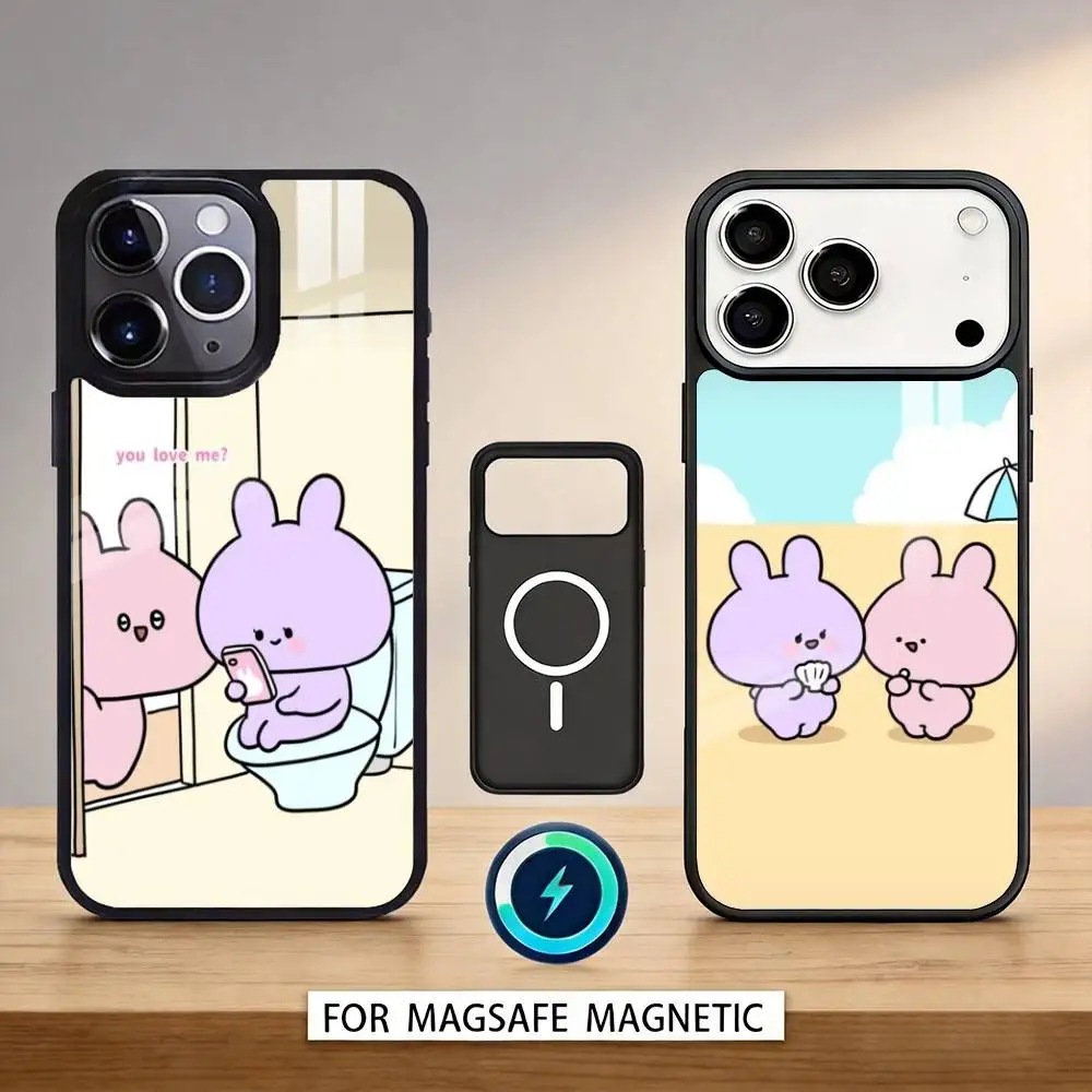

Cute A-Asamimichan C-Cartoon Phone Case Magnetic For iPhone17 16 15 14 13 12 Pro Max For Magsafe Wireless Charging Cover