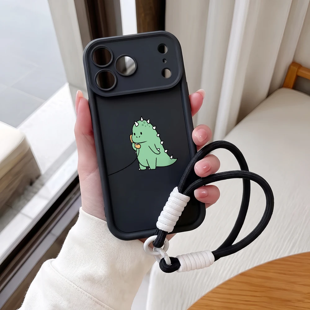 Grüne Dinosaurier-Lanyard-Handyhülle für Samsung Galaxy Note 20 S25 S26 Plus S24 S23 FE S24 S25 S23 Ultra A57 A55 5G Silikonhülle – Detail 2