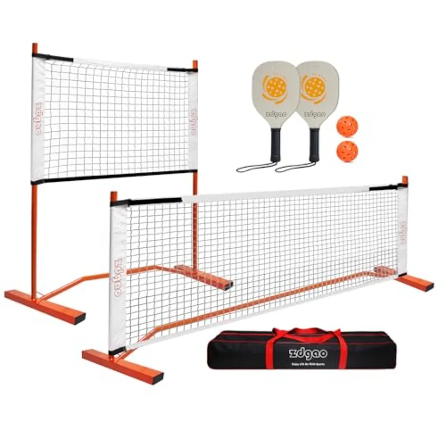 

Small Pickleball Net Set- 10FT Mini Pickleball Net 4FT Adjustable Height Dink Training Rebounder Net with Outdoor Pickleballs P