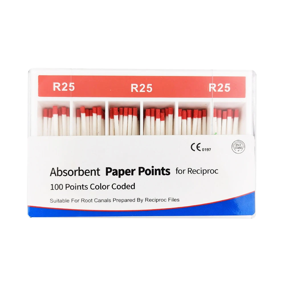 08Taper R25 Dental Reciprocal Absorbent Paper Points 06Taper R40 05Taper R50 Suitable for Reciproc Blue Files Dental Obturations