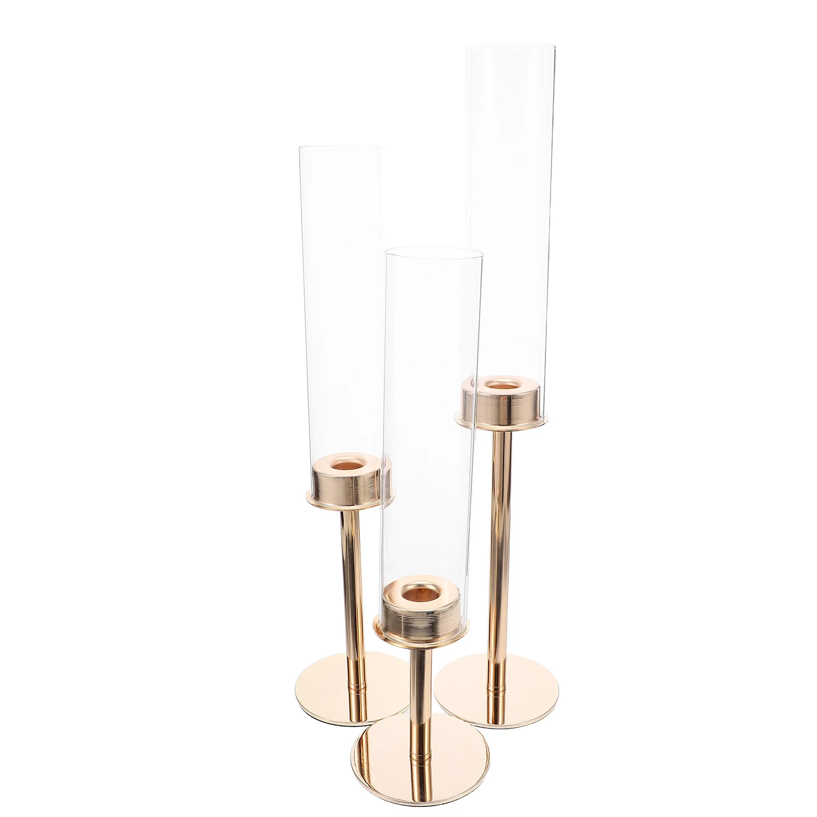 3 قطعة أصحاب الزجاج الذهبي إعصار العصي المعدنية يندبروف اسطوانة يغطي حفل زفاف ديكور للطاولات محور