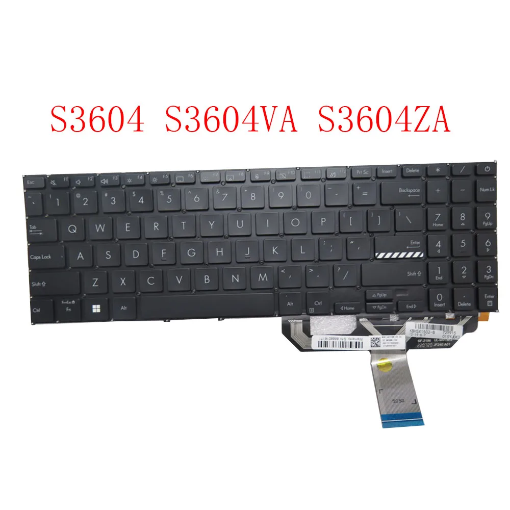 

Клавиатура для ноутбука ASUS Vivobook 16X OLED S3604 S3604VA S3604ZA США с черной подсветкой без рамки