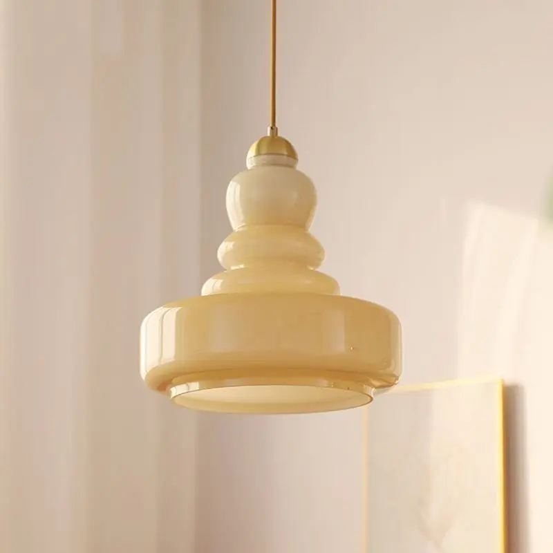 

French Retro Colored Gourd Design Small Pendant Light Decorative Hanging Lamp for Restaurant Bedroom Hotel Bar Room Decor