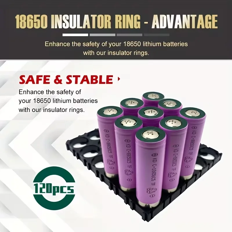 100/1000PCS Self-Adhesive Insulation Gasket for 18650 Li-ion Battery 1S - 8S Insulate Tool Glue Patch Paper Cell Electrode Pads