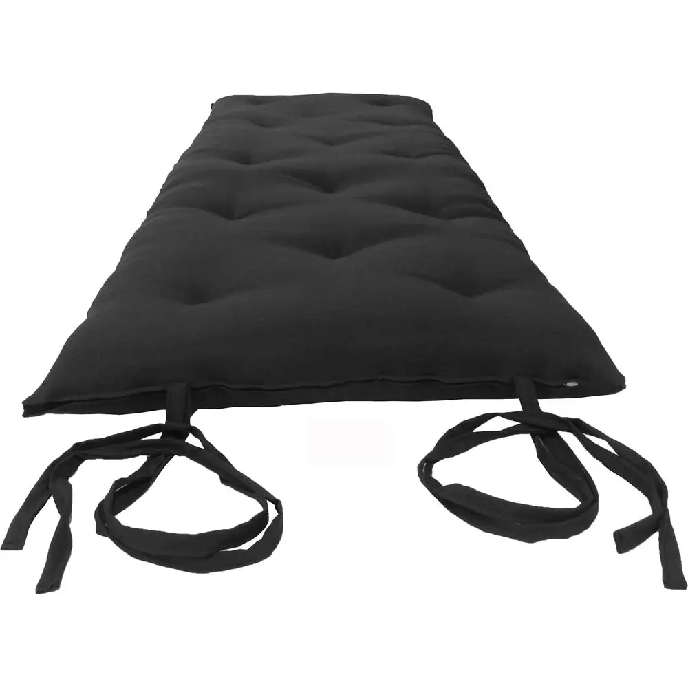 Black Traditional Japanese Floor Cushion Mats, 80x54, Foldable Cotton, Ideal for Yoga and Meditation