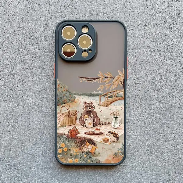 Cartoon Tier Freizeit Telefon Fall Für iPhone XR XS X 17 16 11 12 13 14 15 Pro Max mini 16 15 14 Plus Stoßfest Matte Abdeckung – Detail 2