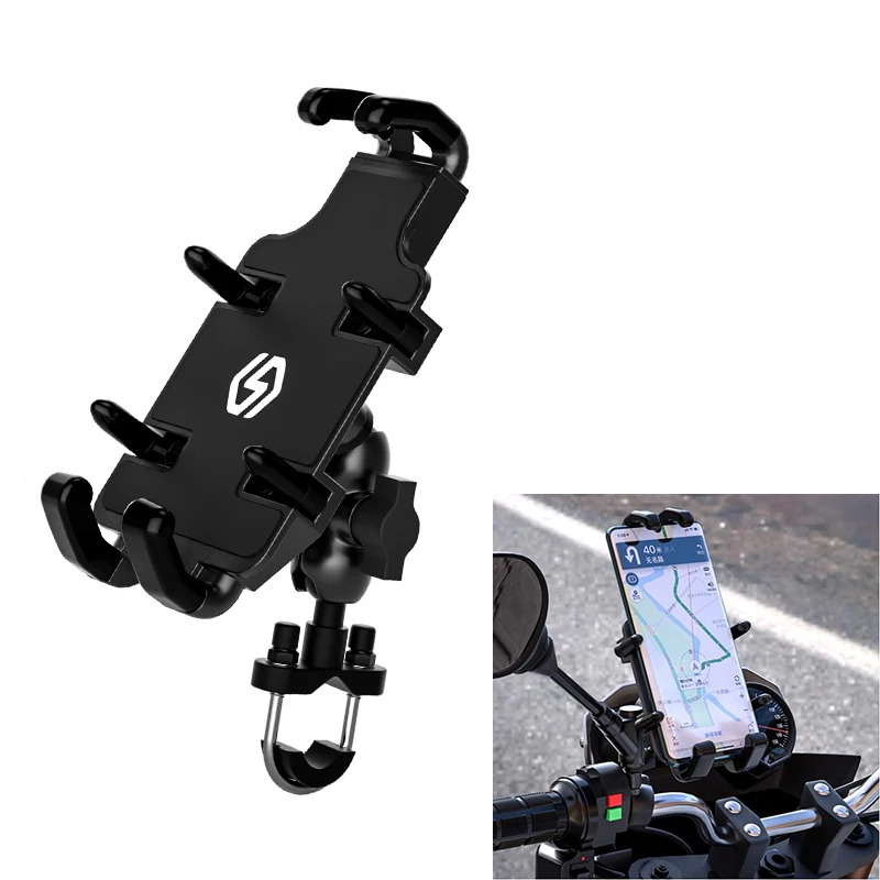 

Motorcycle Bicycle Phone Mount Holder MTB For Mountain Bike Motorcycle Handlebar Clip Stand