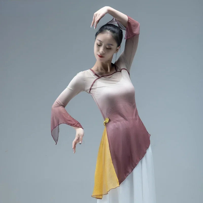 

Chinese Style Classical Dance Costume Female Elegant Dance Basic Training National Dance Costume Practice Clothes Modern Dancing