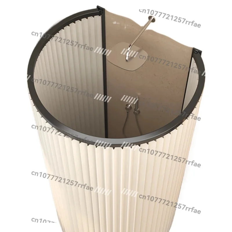 

C- Type Folding Shower Curtain Set Punch-Free Thickened Warm Water-Repellent Cloth