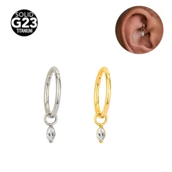 1Pc F136 Titanium 16G Nose Ring Titanium Ear Piercing Jewelry Pendant Hinged Segment Clicker Hoop Rings Tragus Cartilage Helix
