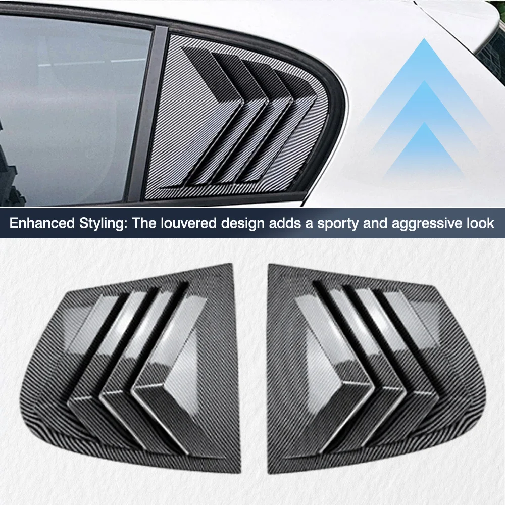 Par de alerones embellecedores de ventana lateral trasera para BMW Serie 1 E87 2005 2006 2007 2008 2009-2011 cubierta de persiana de ventana rejillas de ventilación de aire