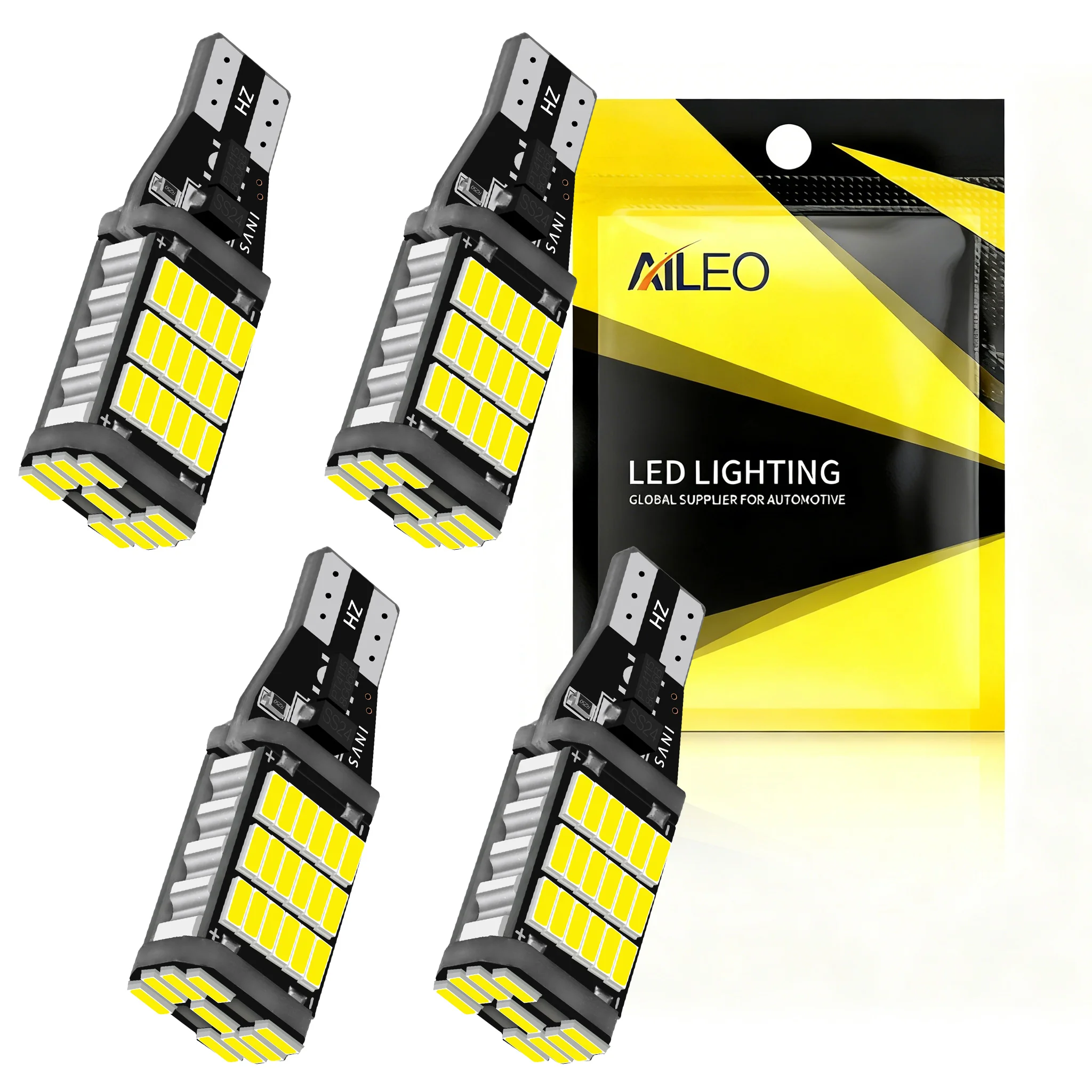 AILEO W16W LED T15 LED 921 4 Pcs Bulbs Value Pack 2000LM 45SMD CANBUS White Yellow 12V Signal Lamp