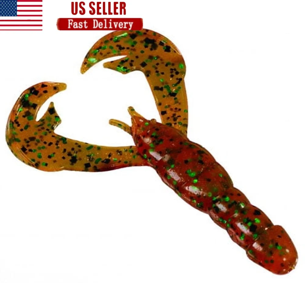 

Rage Tail Craw 4 Inch Fishing Lures 7 Count Bass Tackle Crawfish Soft Bait Texas Rigging Carolina Rigging Jig Trailer