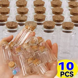 10PCS 5ML-20ML Small Glass Bottles with Cork Stoppers Mini Glass DIY Decoration Vials Cork Message Glass Vial Wishing Bottles