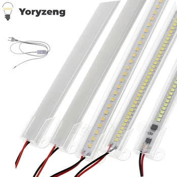 1 adet 6 adet 30CM 40CM LED altında sert şerit dolapları 8W 72 LEDs tüp Bar aydınlatma 220V + ab tak ev Shope pazar dekor için