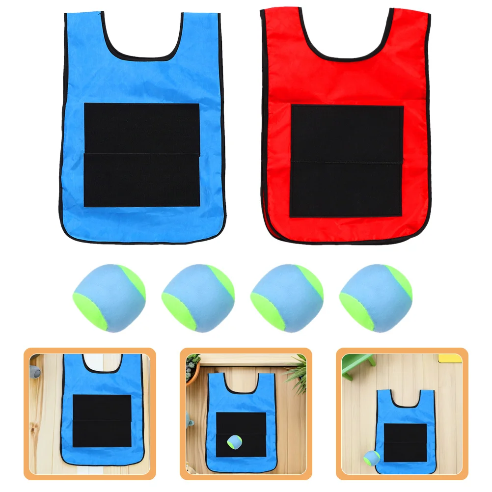 

2 set Kids Sticky Ball Vest Game Set Parent-Child Interactive For Indoor Outdoor Play Motor Skills Hand Eye Coordination
