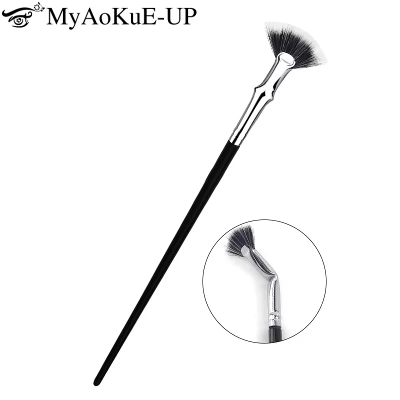 1 قطعة فرشاة مروحة الوجه الناعمة النحيفة فرشاة الرموش لا تساقط الرموش ماكياج فرش الماسكارا مسحوق لطخة أداة لوازم التجميل #1