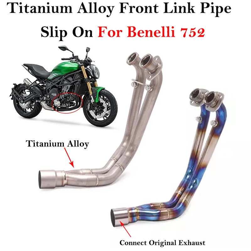 

Motorcycle Exhaust Full System Slip On For Benelli 752S Escape Modified Titanium Alloy Front Link Pipe Connect Original Muffler