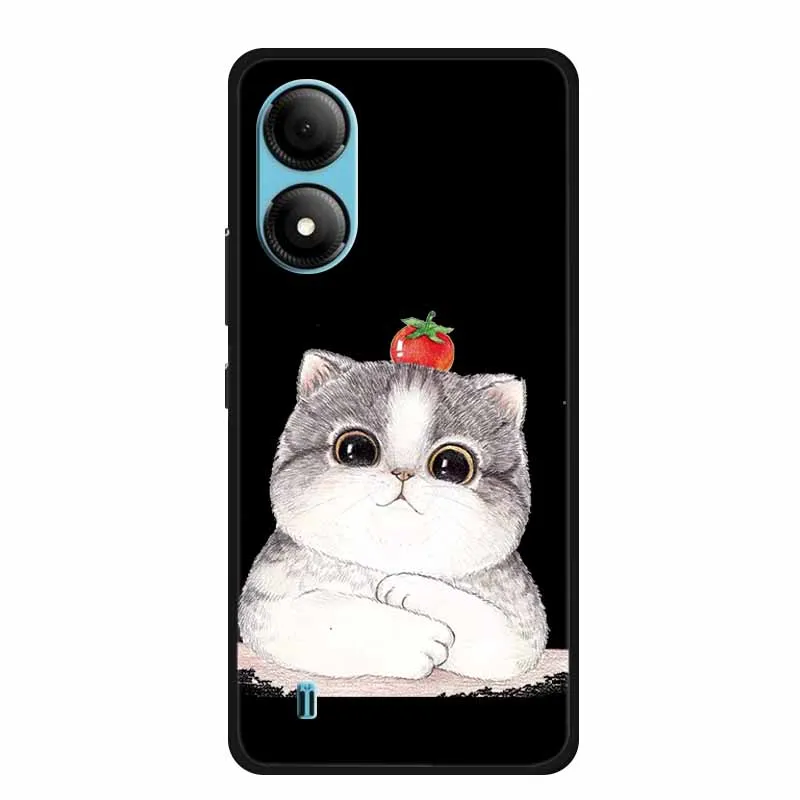Funda For ZTE Blade A33S Case Cute Cartoon Cat Black Silicone Soft Phone Case For ZTE A33S Back Cover Case A 33 s 33s Coque Capa