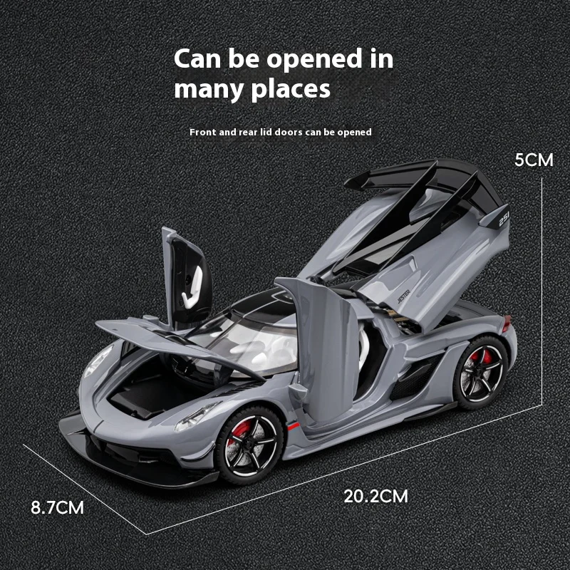 1:22 JESKO sports car model car model toy metal die casting, with music and pullback function model collection racing gift boy