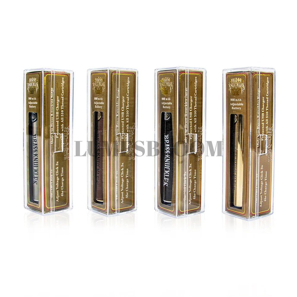 Brass Knuckles 510 Thread Cartridge Empty Acrylic Sponge Box Transparent Pen Storage Case Adjustable Paper Packing Customize