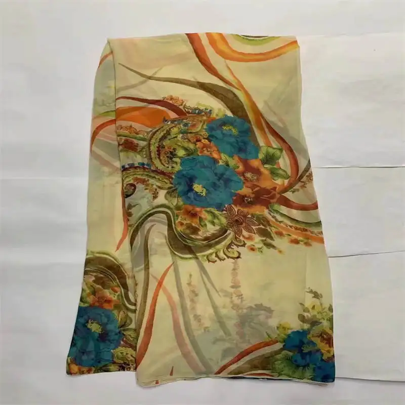 5 Yards Most Beautiful Silk Chiffon Fabric For Dress 2022 High Quality New Arrival African Silk Fabric.3.22