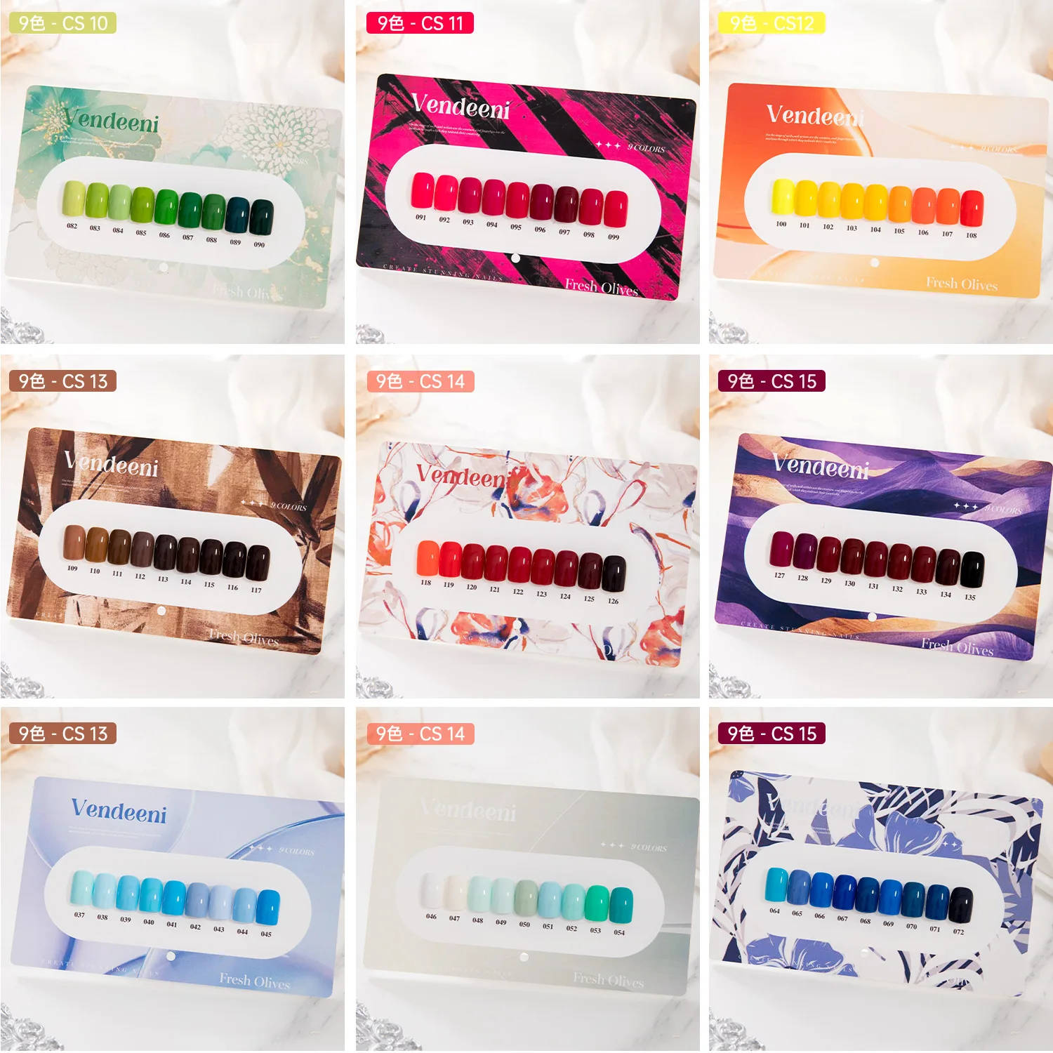 

9 Colors Series Solid Gel Polish Set Trending Pure 15ml Colors Soak Off Semi Permanent UV LED Nail Polish Gel For Nail Art