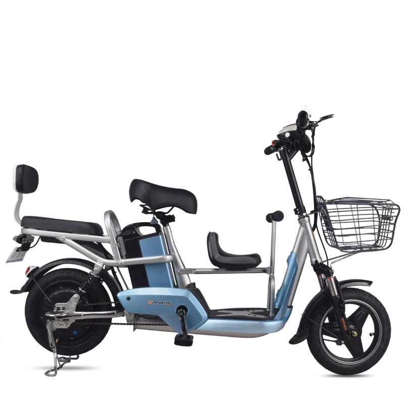 14 city electric bicycle 48V lithium battery Child seat family-child electric bicycle outdoor Vacuum tire City electric scooter