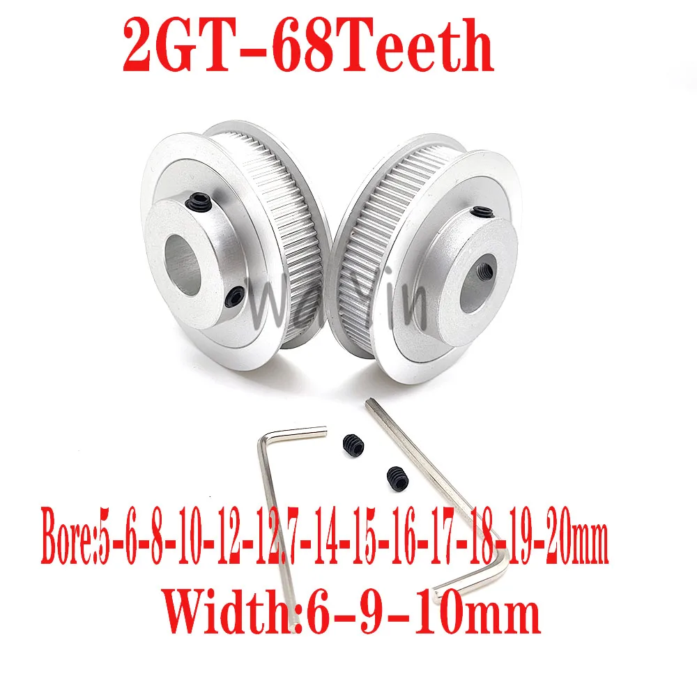 

GT2 Timing Synchronous Wheel 68 Teeth Width 6/9/10mm Inner Hole 5-6-8-10-12-14-15-16-16-17-18-20mm 2GT/2M